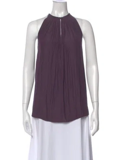 Pre-owned Ramy Brook Halterneck Sleeveless Top In Purple