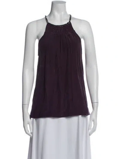 Pre-owned Ramy Brook Halterneck Sleeveless Top In Purple