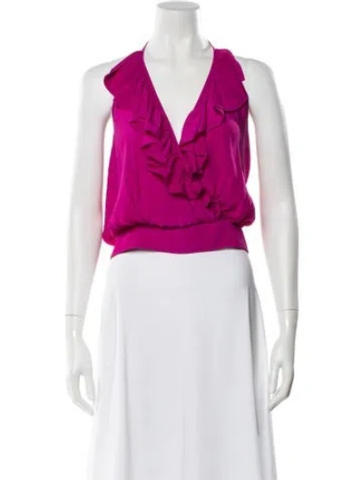 Pre-owned Ramy Brook Halterneck Sleeveless Top W/ Tags In Pink