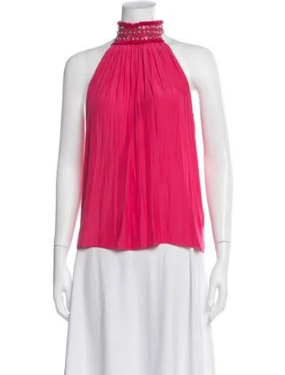 Pre-owned Ramy Brook Halterneck Sleeveless Top W/ Tags In Pink