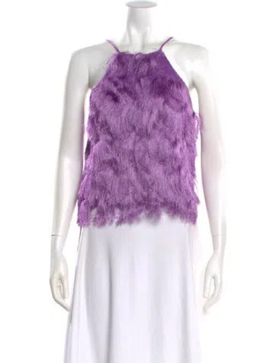 Pre-owned Ramy Brook Halterneck Sleeveless Top W/ Tags In Purple