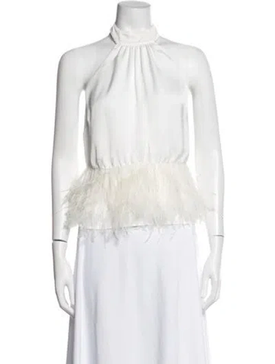 Pre-owned Ramy Brook Halterneck Sleeveless Top In White