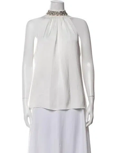Pre-owned Ramy Brook Halterneck Sleeveless Top In White