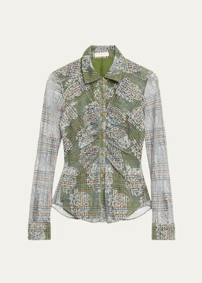 RAMY BROOK HAMILTON TARTAN BUTTON-FRONT SHIRT