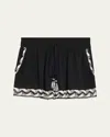 Ramy Brook Hank Sheer Drawstring Shorts In Black