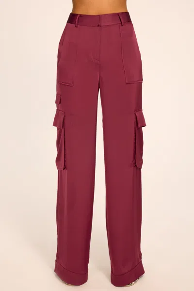 Ramy Brook Hannah Cargo Wide Leg Pants In Cranberry