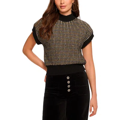 RAMY BROOK RAMY BROOK HANNAH METALLIC SHORT SLEEVE WOOL BLEND SWEATER