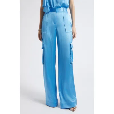Ramy Brook Hannah Wide Leg Cargo Pants In Blue
