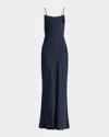 Ramy Brook Hansel Open-back Rosette Gown In Navy