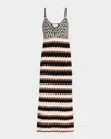Ramy Brook Harlow Cotton Crochet V-neck Midi Dress