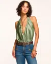 Ramy Brook Harriet Halter Tank Top In Dark Sage