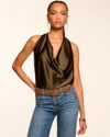 Ramy Brook Harriet Silk Halter Tank Top In Brown