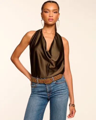 Ramy Brook Harriet Silk Halter Tank Top In Brown