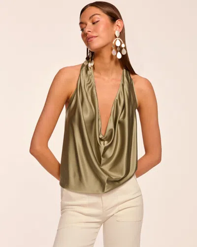 Ramy Brook Harriet Silk Halter Tank Top In Brown