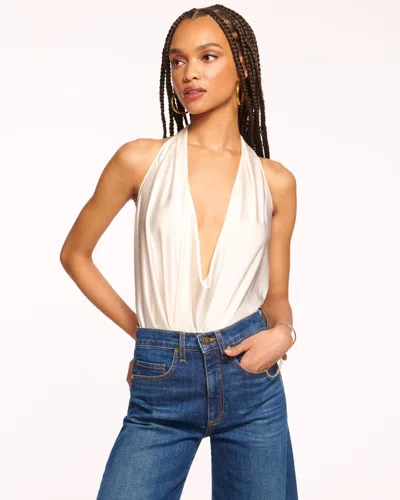 Ramy Brook Harriet Silk Halter Tank Top In White