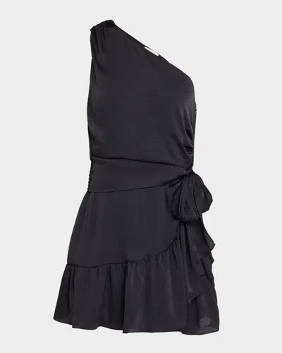 Ramy Brook Harrison Asymmetric Mini Dress In Black