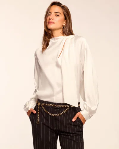 Ramy Brook Harry Silk Long Sleeve Blouse In White