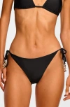 Ramy Brook Heather Tie Side Bikini Bottoms In Black