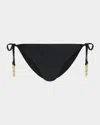 Ramy Brook Heather Tie-side Bikini Bottoms In Black