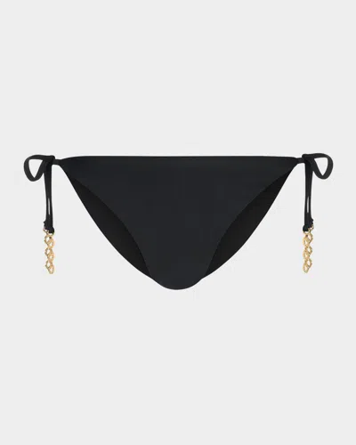 Ramy Brook Heather Tie-side Bikini Bottoms In Black