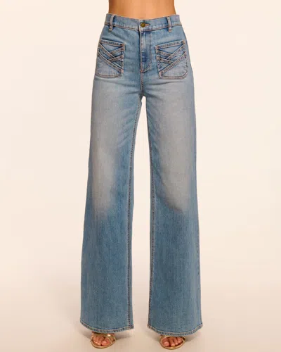 Ramy Brook Heidi High-rise Wide Leg Braided Jean In Blue
