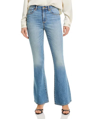 Ramy Brook Helena 5 Pocket High Rise Flared Jeans In Light Wash In Blue