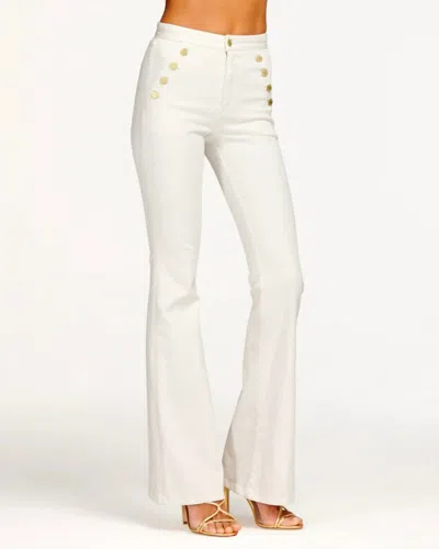 Ramy Brook Helena Short-sleeve Belted Flare-leg Jumpsuit In White