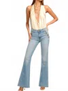 Ramy Brook Helena High-rise Flare Jeans In Light Wash In Pink
