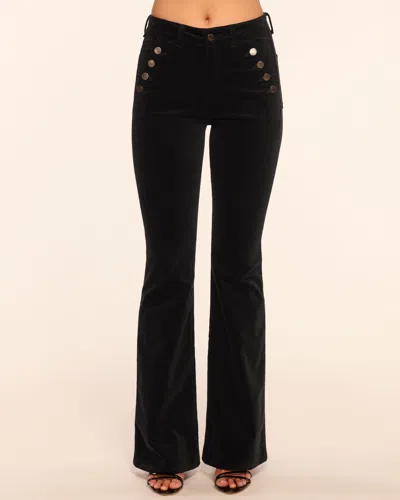Ramy Brook Helena High-rise Velvet Flare Jean In Black