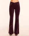 Ramy Brook Helena High-rise Velvet Flare Jean In Burgundy
