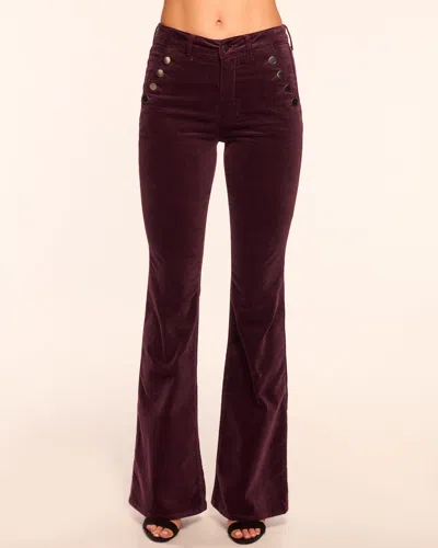 Ramy Brook Helena High-rise Velvet Flare Jean In Burgundy