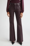 Ramy Brook Helena High Waist Coated Bootut Jeans In Burgundy
