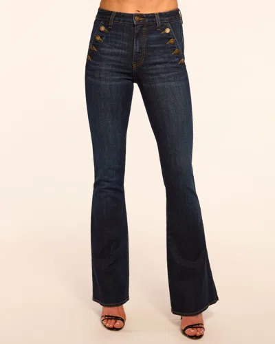 Ramy Brook Helena High-rise Flare Jean Dark Rinse In Blue