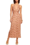 Ramy Brook Henrietta Knit Halter Dress In Pink Punch Chevron