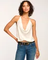 Ramy Brook Hettie Cowl Neck Halter Top In Ivory