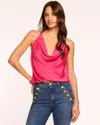 Ramy Brook Hettie Cowl Neck Halter Top In Pink Punch