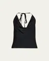 RAMY BROOK HETTIE HALTER COWL-NECK BLOUSE