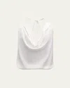 Ramy Brook Hettie Halter Cowl-neck Blouse In Ivory