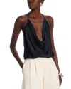 Ramy Brook Hettie Cowl Neck Halter Top In Black