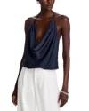 Ramy Brook Hettie Cowl Neck Halter Top In Navy