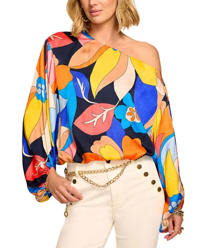 Ramy Brook Hibiscus Marley One Shoulder Top In Multi