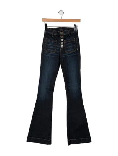 Pre-owned Ramy Brook High-rise Flared Jeans In Black