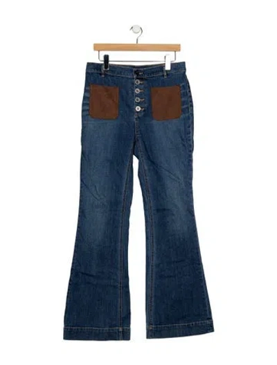 Pre-owned Ramy Brook High-rise Flared Jeans In Blue