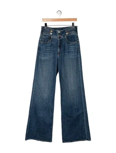 Pre-owned Ramy Brook High-rise Flared Jeans In Blue