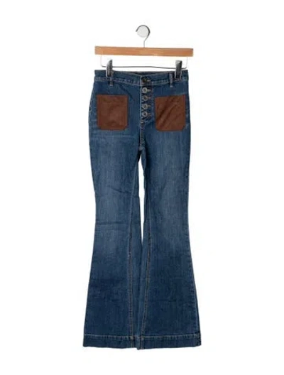 Pre-owned Ramy Brook High-rise Flared Jeans In Blue