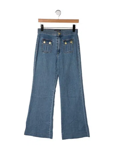 Pre-owned Ramy Brook High-rise Flared Jeans In Blue