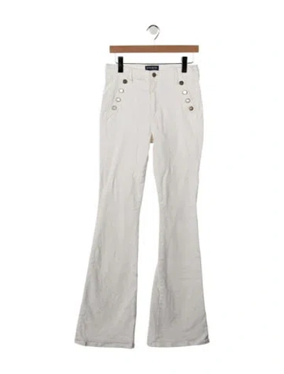 Pre-owned Ramy Brook High-rise Flared Jeans In Grey/white
