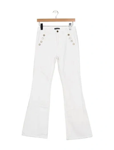Pre-owned Ramy Brook High-rise Flared Jeans In White