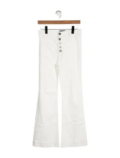Pre-owned Ramy Brook High-rise Flared Jeans In White