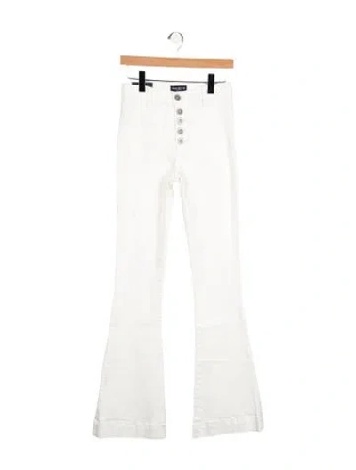 Pre-owned Ramy Brook High-rise Flared Jeans In White